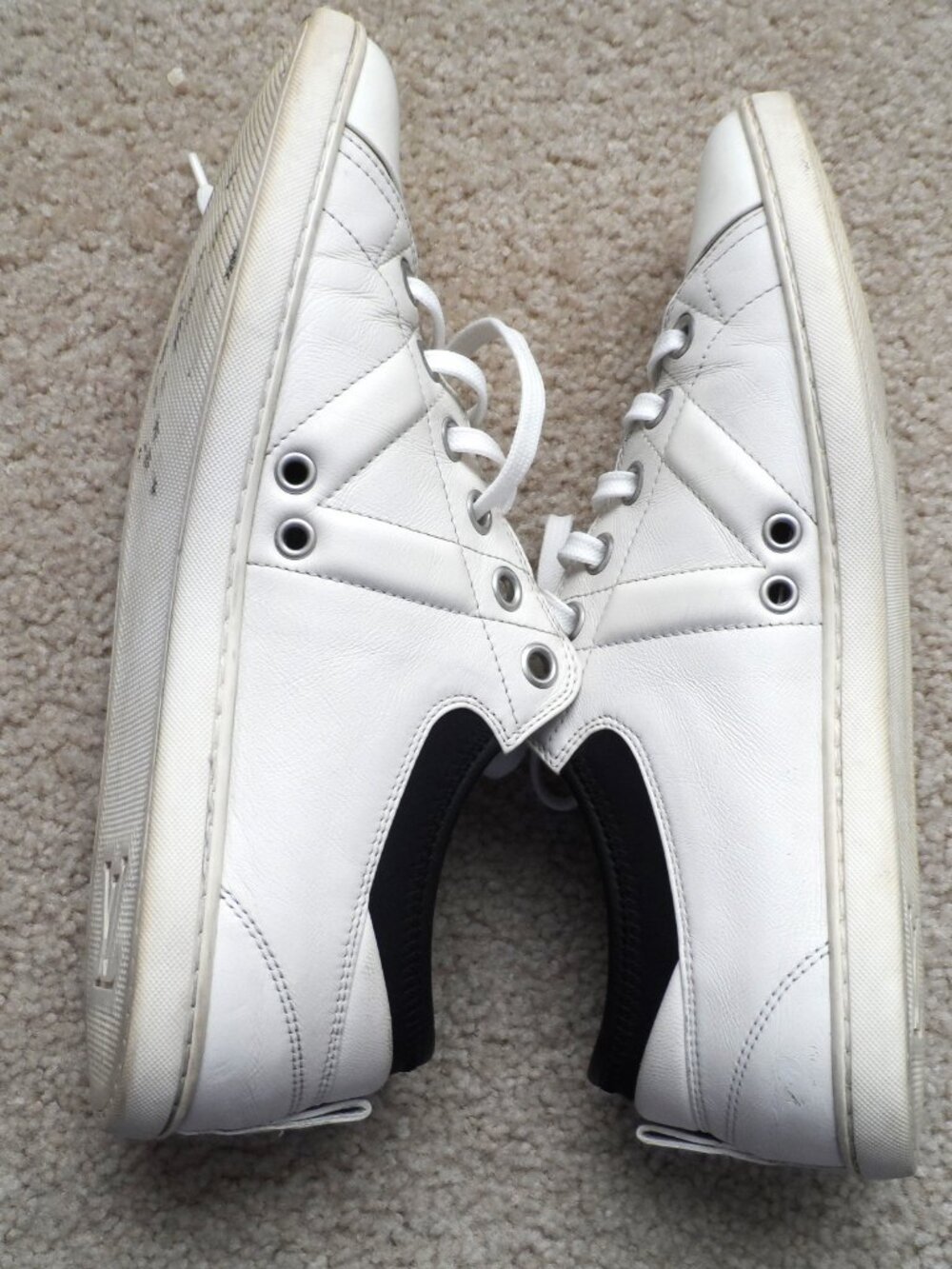 Louis Vuitton Off-White Leather baseball sneakers size 39/9US - Picture 2 of 15